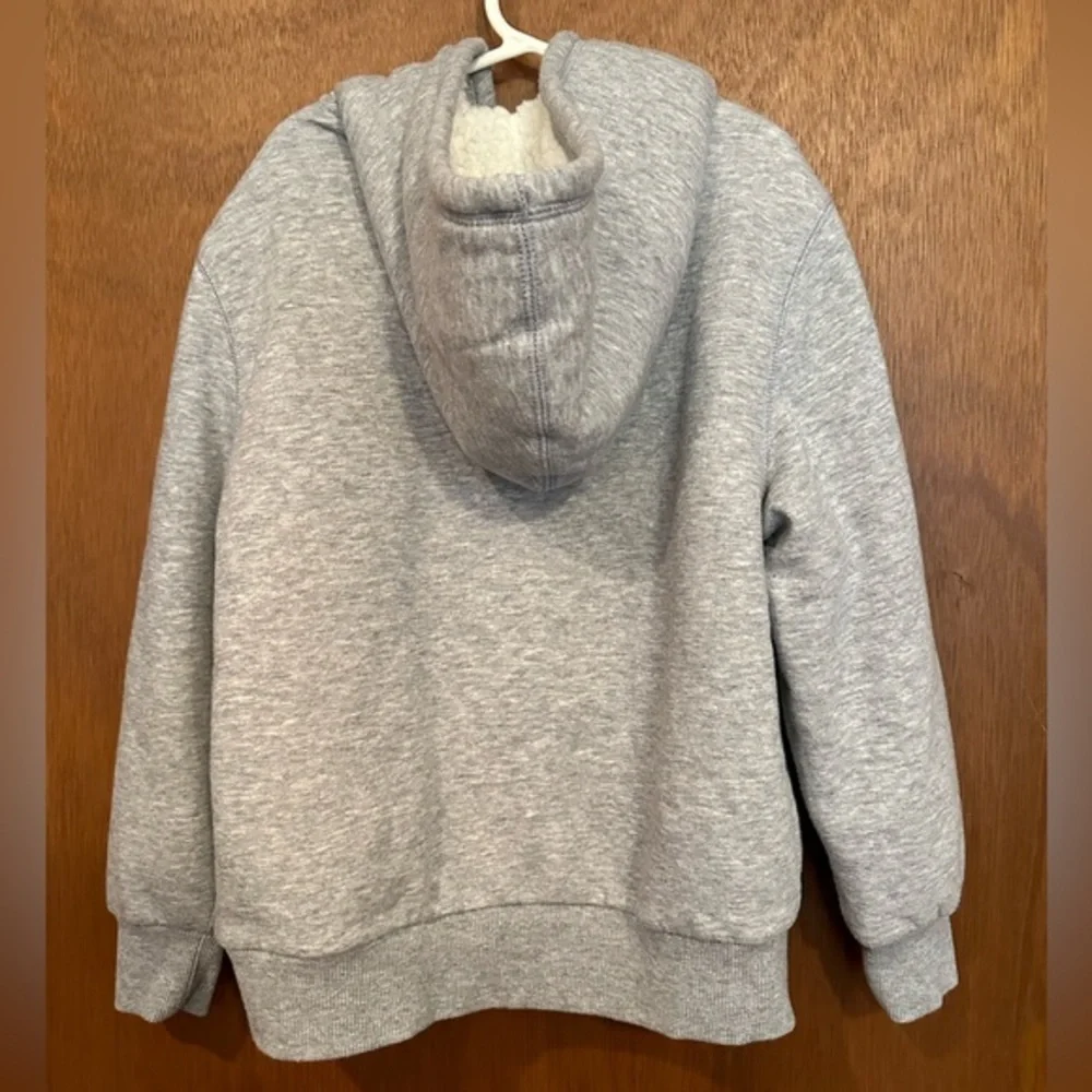 Lucky Brand‎ Hoodie Boys 7/8 Gray Sherpa Lined Luckyville Bulldogs Full Zip